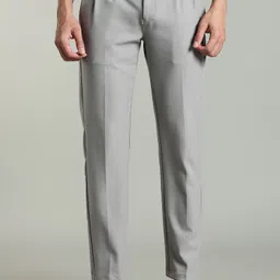 paul street Men Regular Fit Grey Lycra Blend Trousers image 1