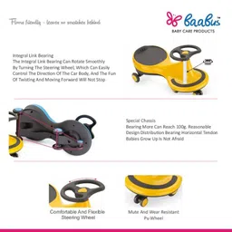 baabus Magic Car/Swing Car Ride-On Toy Car for Kids Magic Car Yellow Tricycle image 2