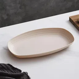 sugaalsu Oval Wheat Straw Plate 29cm, Reusable Eco-Friendly Serving Platters, Lightweig Tray image 4