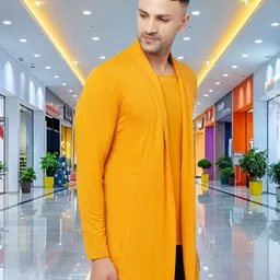 metronaut Men Jacket Style Full Sleeve Yellow Shrug image 3