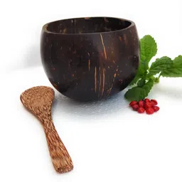 beetroots Wooden Cereal Bowl Eco-friendly, sustainable Coconut Shell bowl with spoon image 4