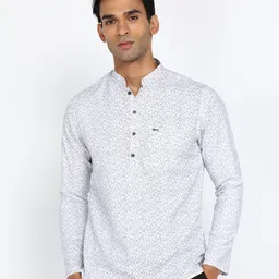 peter england Men Printed Cotton Blend Straight Kurta-picture-10