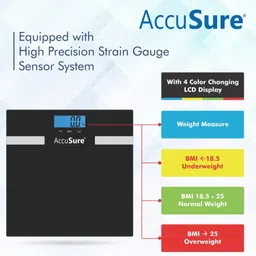 AccuSure Digital Body Fat Analyser Fitness Weighing Scale Machine Display,180 kg Capacity Body Fat Analyzer image 2