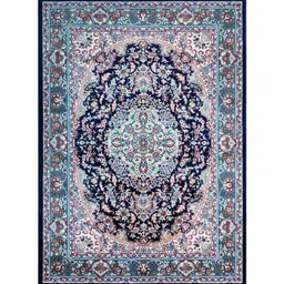 apco Blue Traditional Polypropylene 4 ft x 6 ft Machine Made Carpet image 2