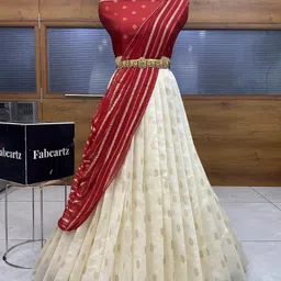 fabcartz Embroidered Semi Stitched Lehenga Choli-picture-25