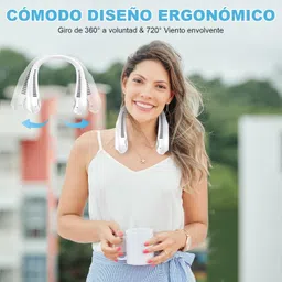 Sasimo Rechargeable Neckband Fan-Ideal For Outdoors And Indoor Activities Rechargeable Mini USB Personal Fan with 360 Rotation USB Cable USB Air Cooler Rechargeable USB Fan image 5