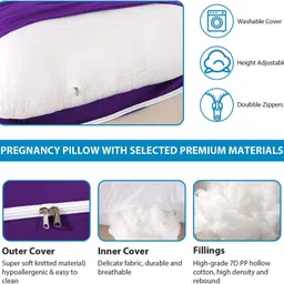 linenovation Microfibre Solid Pregnancy Pillow Pack of 1 image 4