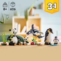 lego Creator 3in1 Wild Animals: Panda Family Toy Playset 31165 (626 Blocks) image 3