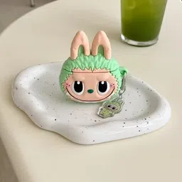 YSTIFYRA Silicone Press Stud Earbuds Case For Airpods Pro 2nd Generation/Airpods Pro 1stGeneration with Labubu Carabiner image 2