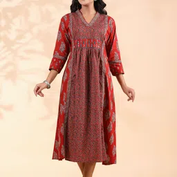 vbuyz Women A-line Red Midi/Calf Length Dress-picture-7