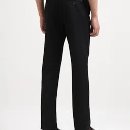 arrow Men Tapered Black Polyester Trousers image 3