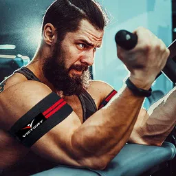 victory Power Biceps Strong Elastic Workout Biceps Straps for Heavy Lifting Wrist Support image 4
