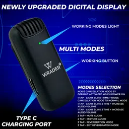 mobizac Dual User Professional Wireless Mic with Noise Cancellation for Video Recording Vlogs Microphones image 2