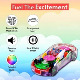 bbg 3D Concept Gear Car Toy, Transparent Car, With 360 Degree Rotation-KK347_(PO2) image 3