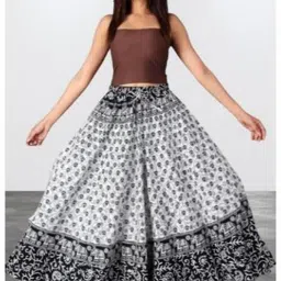 tankaviss Women Printed Regular White Skirt image 1