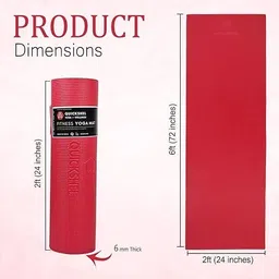 quick shel EVA Eco Friendly Anti Slip Home Gym Exercise Workout for Men Women with Bag Red 6 mm Yoga Mat image 4