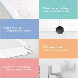 lacossi 6-Door 6-Shelf Plastic kids Collapsible Cupboard PC Collapsible Wardrobe image 5