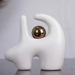 casacraft from pepperfry Nordic Stylea White Artifact Abstract Sculpture (White) image 1