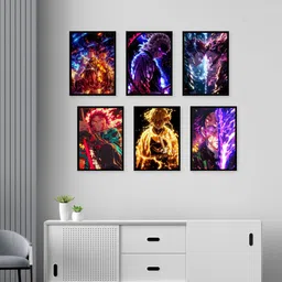 genuine creations Demon Slayer Anime Posters Set of 20 | A4 Size (8x11 inch) Gloss Laminated Wall Décor | Premium Anime Prints for Bedroom, Study & Gifts Photographic Paper image 3