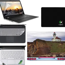 SDM 5in1 Combo of Premium Quality, HD, UV Printed, Protected, Bubble Free, Scratchproof, Washable, Easy to Install Laptop Skin/Sticker/Vinyl/Cover for 15.6 inches on 3M Vinyl with Screen Guard and Key Protector, pelmrest skin, gaming mouse-pad (natural images for brain relaxation at working time) Combo Set 250 Combo Set-picture-10