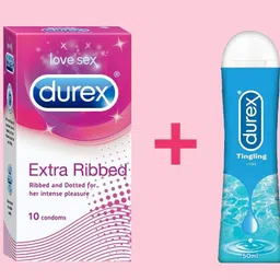 durex RIBBED CONDOM 10N + TINGLING LUBE 50ML SET OF 2 Condom-picture-19