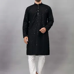 almora Men Embroidered Cotton Rayon A-line Kurta-picture-18