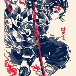 happy peel Tanjiro Kamado Poster | Demon Slayer | A4 Glossy Self-Adhesive Anime Art Vinyl-picture-25