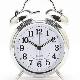 aaradhya enterprise Analog Silver twin bell Alaram Clock Clock image 1