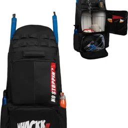 whackk Condor Black 89L Adult Cricket Kit Bag Backpack Fits 18" Leg Pad & 2 bats-picture-11