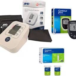 AND UA-611 Blood Pressure Monitor with Contour Plus Glucometer With 50 Strips Combo Bp Monitor-image-3