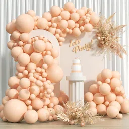 aniloons Solid Peach Balloons Garland for Birthday, Wedding, Halloween Decoration. Balloon-picture-19