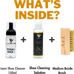 TheTribesVibe Shoe Cleaning Kit | Shoe Cleaning Solution, Foam Shoe Cleaner, Medium Brush Shoe Care Kit image 2