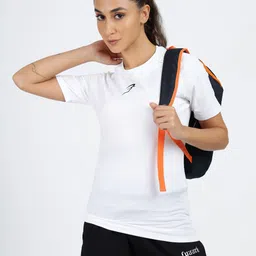 fuaark Women Solid Crew Neck Polyester White T-Shirt-picture-27