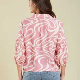 j turritopsis Women Regular Fit Geometric Print Casual Shirt image 2