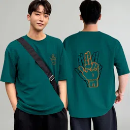 makemode Men Printed Round Neck Polycotton Green T-Shirt-picture-14