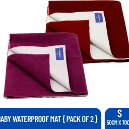 weewish Waterproof - Cotton, Fleece Dry Sheet - Reusable & Washable-(Small) - Pack of 2 image 1