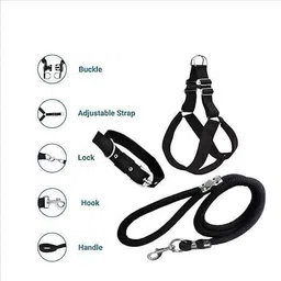petjoy Combo Dog Harness, Collar and Rope Set | Adjustable, Waterproof Dog Collar & Leash image 2