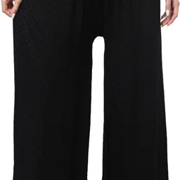 vizcon Women Loose Fit Black Viscose Rayon Trousers-picture-34