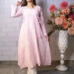 Women Chikan Embroidery Cotton Blend A-line Kurta-image-62