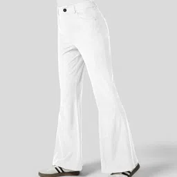 rajovati Women Loose Fit White Viscose Rayon Trousers-picture-17