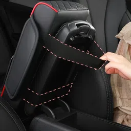 huuso Car Console X5 with Cup Holders, Mobile Phone Slot, Side Pockets & Storage Box Car Armrest Pad Cushion image 4