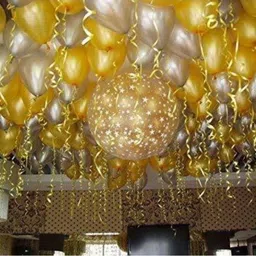 mosclue Solid Hd/Mettalic 100 Ballons Gold and silver For Kids/Adult/Party/Birthday Decoration Balloon-picture-17