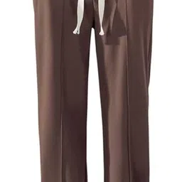 vansh fashion Men Loose Fit Brown Linen Blend Trousers image 1