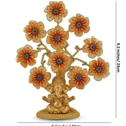 foliyaj Tree of Life with Turkish Evil Eye and Golden Ganesha for Good Luck Feng Shui image 2