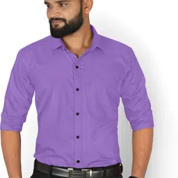 fibermill Men Slim Fit Solid Spread Collar Formal Shirt-picture-14