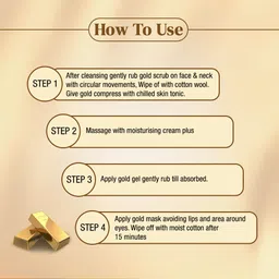 shahnaz husain Gold Facial Kit | 24 Carat | Skin Radiance | 4x10g | Men & Women | 55 g image 5