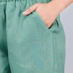 suhani creation Solid Women Green Casual Shorts image 3