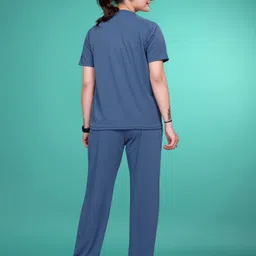 sakarmaa Women Top & Pyjama Set Blue Solid image 2