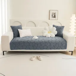 dream care Fleece 4 Seater Sofa Plain Cover-picture-37