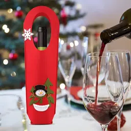 ascension Christmas Santa Claus Snowman Wine Bottle Cover for Table Decor image 5